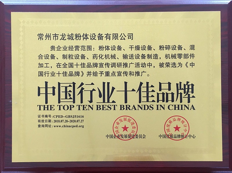 中国行业十佳品牌